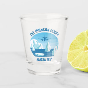 Alaska Family Vacation Custom Blue Glacier Shot Glass