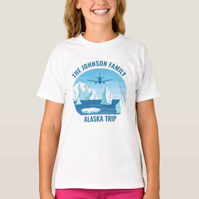 Alaska Family Vacation Custom Cool Glacier Kids T-Shirt (Front)
