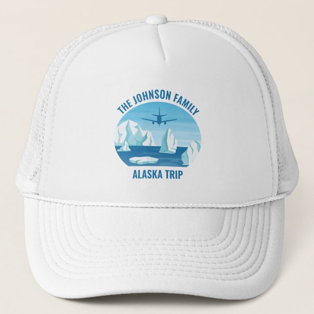 Alaska Family Vacation Personalised Glacier Trucker Hat (Front)
