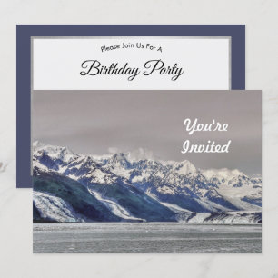 Alaska Fjord Glacier Landscape Photo Birthday Invitation