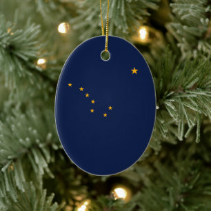 Alaska Flag Ceramic Tree Decoration
