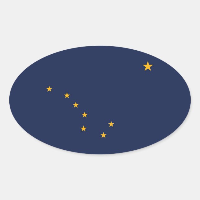 Alaska flag oval sticker (Front)