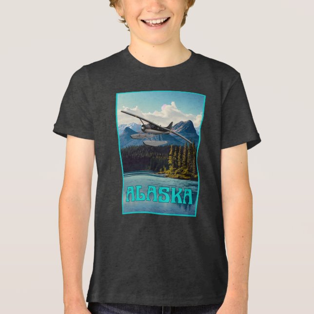 Alaska float plane Tri-Blend shirt (Front)