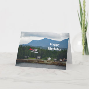 Alaska Floatplane Landscape Photo Birthday Card