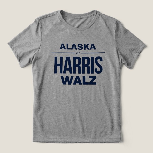 Alaska for Harris Walz Tri-Blend Shirt (Design Front)