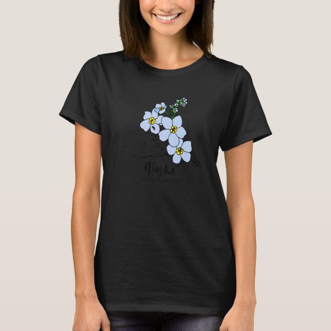 Alaska Forget Me Not Flower   T-Shirt (Front)