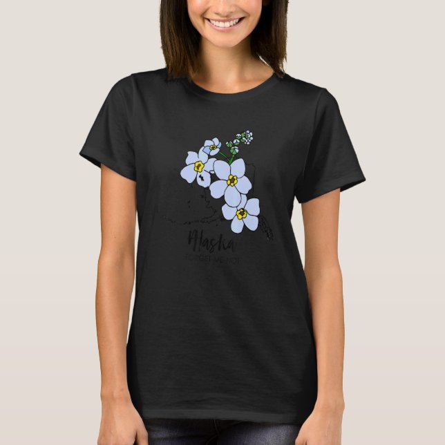 Alaska Forget Me Not Flower T-Shirt (Front)