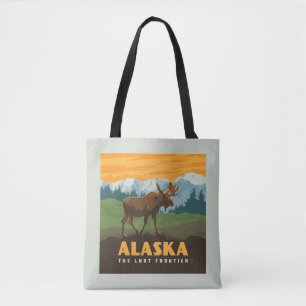 Alaska   Frontier Moose Tote Bag