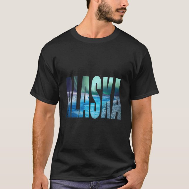 Alaska Gift Souvenir Aurora Borealis Northern Ligh T-Shirt (Front)
