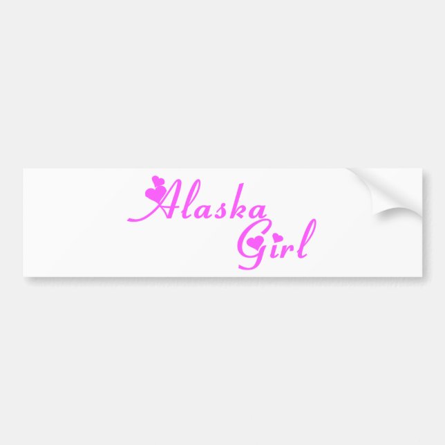 Alaska Girl Shirt Bumper Sticker (Front)