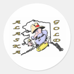 ALASKA GOLD CLASSIC ROUND STICKER