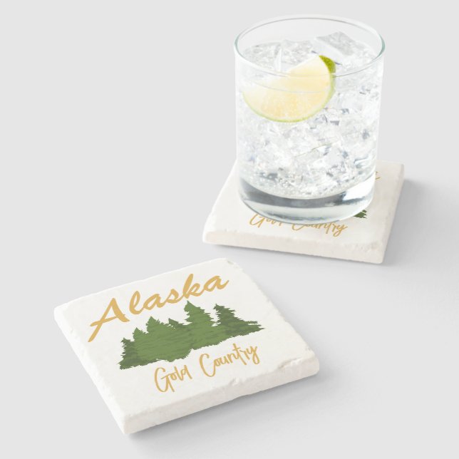 Alaska Gold Country Stone Coaster (Side)