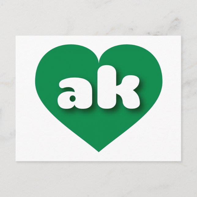 Alaska green heart - I love ak Postcard (Front)