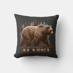 Alaska Grizzly Bear Cushion