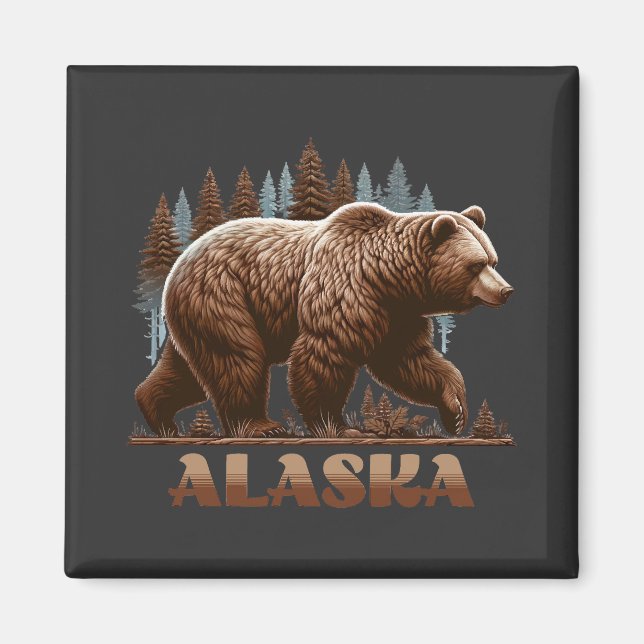 Alaska Grizzly Bear Magnet (Front)