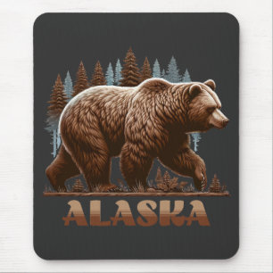 Alaska Grizzly Bear Mouse Mat