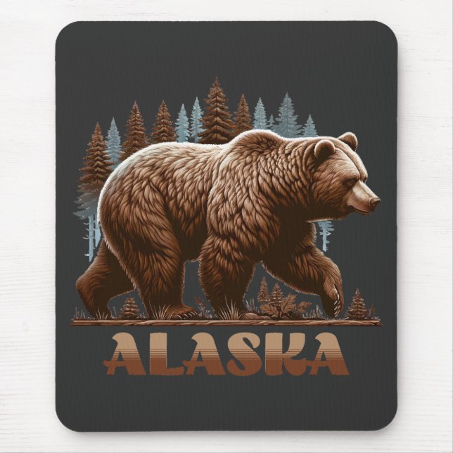 Alaska Grizzly Bear Mouse Mat (Front)