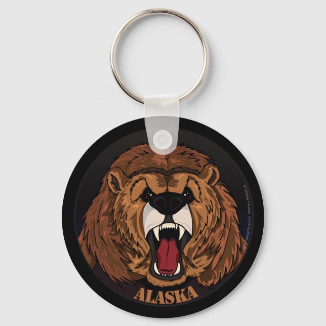 Alaska Grizzly Keychain (Front)