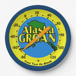 Alaska Groan Thermometer Paper Plate