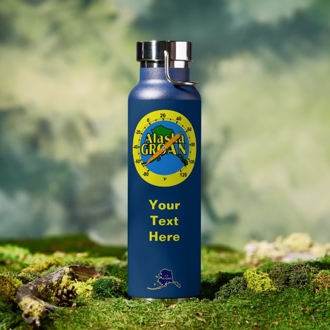 Alaska Groan Thermometer Water Bottle (Outdoor (Rotated))
