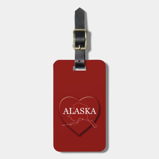 Alaska Heart Map Custom Luggage Tag (Front Vertical)