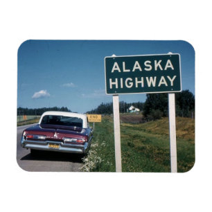 Alaska Highway Sign 1962 Vintage Magnet