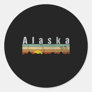 Alaska Hiking - Vintage Alaska Tee Gift Classic Round Sticker