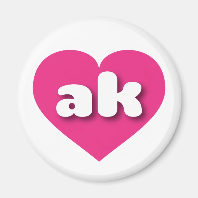 Alaska hot pink heart - I love ak Magnet (Front)