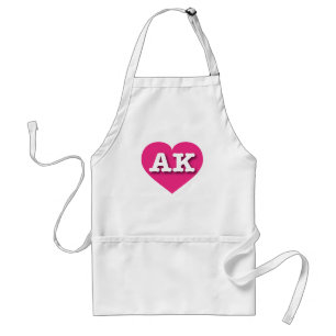 Alaska Hot Pink Heart - I love AK Standard Apron