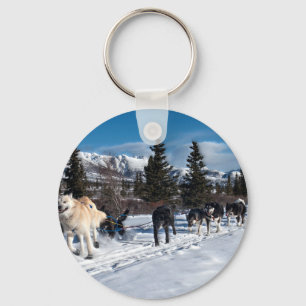Alaska Husky Dog Sled Race Key Ring