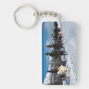 Alaska Husky Dog Sled Race Key Ring