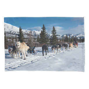 Alaska Husky Dog Sled Race Pillowcase