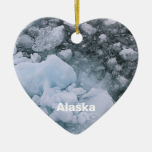 Alaska Icebergs At Yakutat Bay Hubbard Glacier Ceramic Tree Decoration