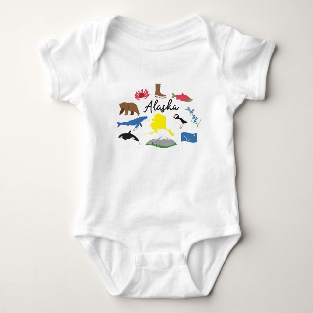 Alaska Icons Baby Bodysuit (Front)