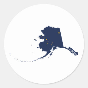 Alaska in Blue and Gold Classic Round Sticker