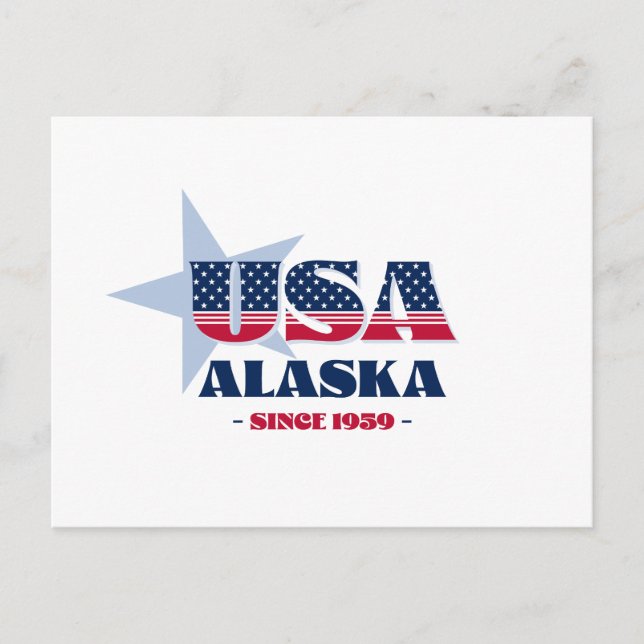 Alaska in Red, White, and Blue Postcard (Front)