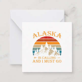 Alaska Is Calling Retro Vintage Mountains Nature Card
