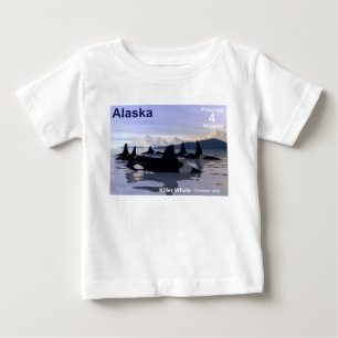 Alaska Killer Whales Stamp Baby T-Shirt