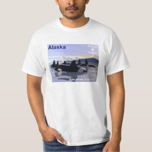 Alaska Killer Whales Stamp T-Shirt