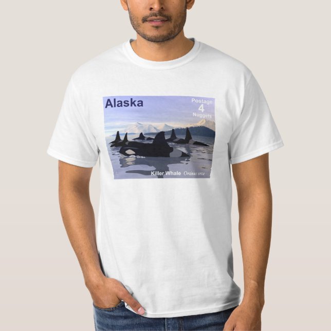 Alaska Killer Whales Stamp T-Shirt (Front)