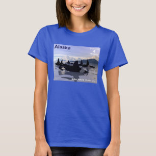 Alaska Killer Whales Stamp T-Shirt
