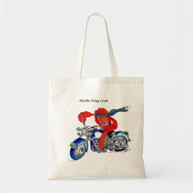Alaska King Crab & Motorcycle Shopping Bag (Front)