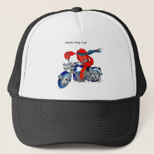 Alaska King Crab on Motorcycle Trucker Hat