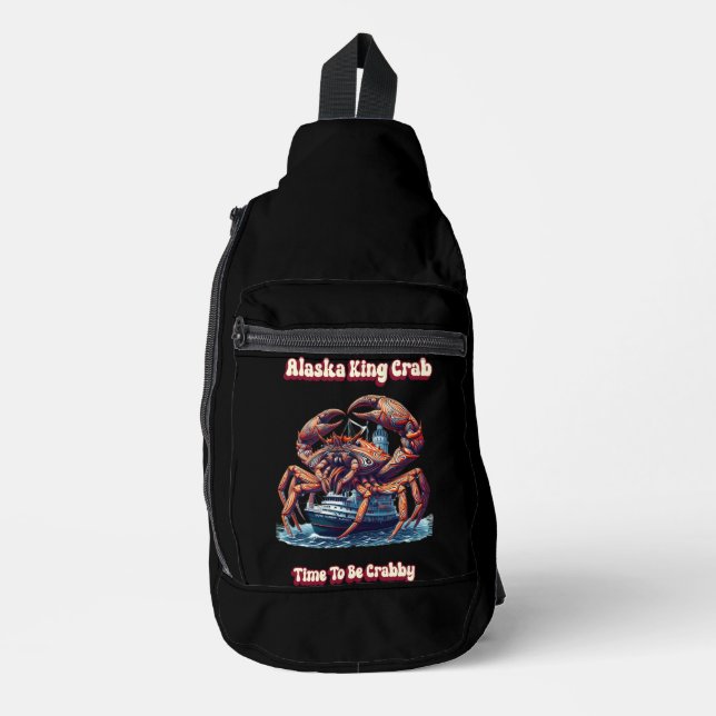  Alaska King Crab Time To Be Crabby Sling Bag (Front)