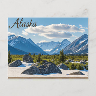 alaska lake view postcard