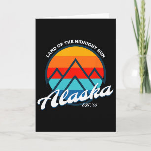 Alaska Land Of The Midnight Sun Vacation Logo Card