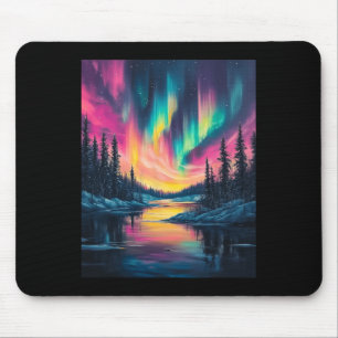 Alaska Landscape Aurora Borealis Northern Lights V Mouse Mat