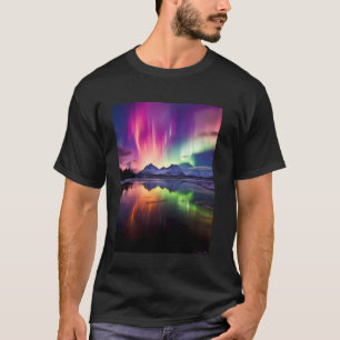 Alaska Landscape Aurora Borealis Northern Lights V T-Shirt