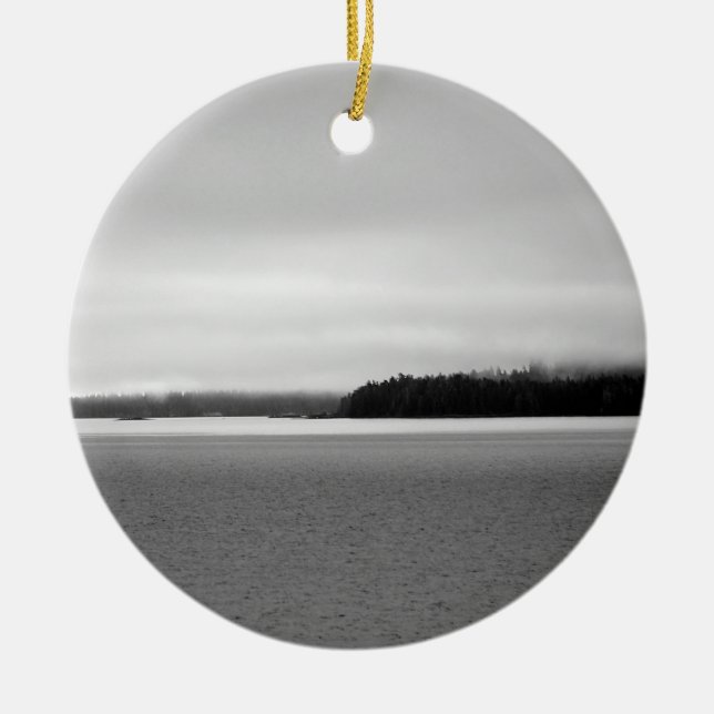Alaska Landscape Ceramic Tree Decoration (Front)