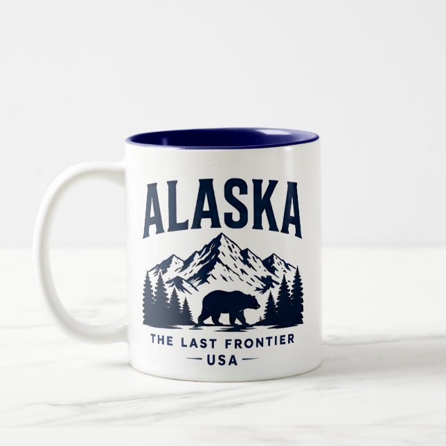 Alaska Last Frontier Adventure Two-Tone Coffee Mug (Left)